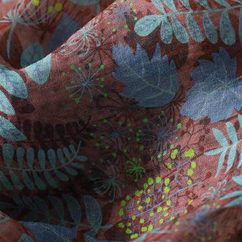 Buddha Stones夏 レディース ブルー リーフ 植物 ポケット付きパンツ - image 8