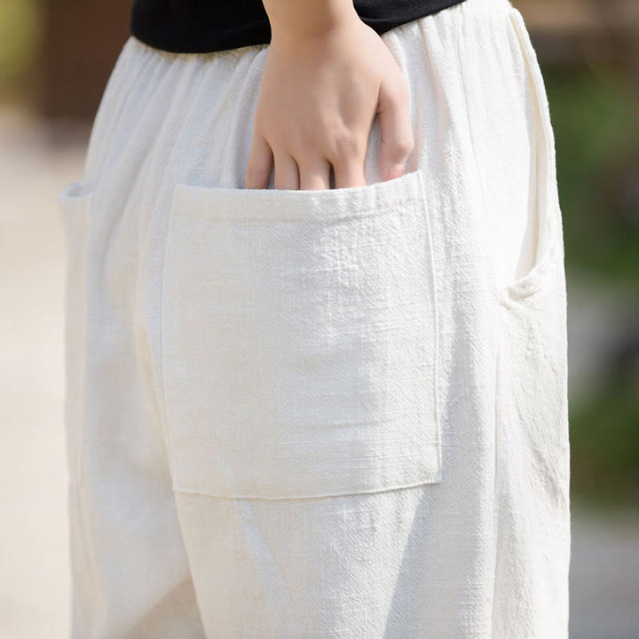 Buddha Stonesカジュアル ラミー リネン コットン ヨガパンツ ポケット付き - image 12