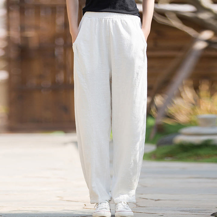 Buddha Stonesカジュアル ラミー リネン コットン ヨガパンツ ポケット付き - image 10