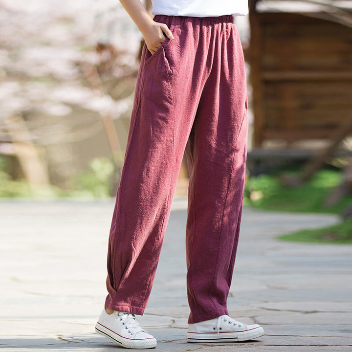 Buddha Stonesカジュアル ラミー リネン コットン ヨガパンツ ポケット付き - image 16