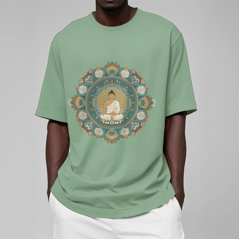 Buddha Stones曼荼羅花仏Tシャツ - image 2