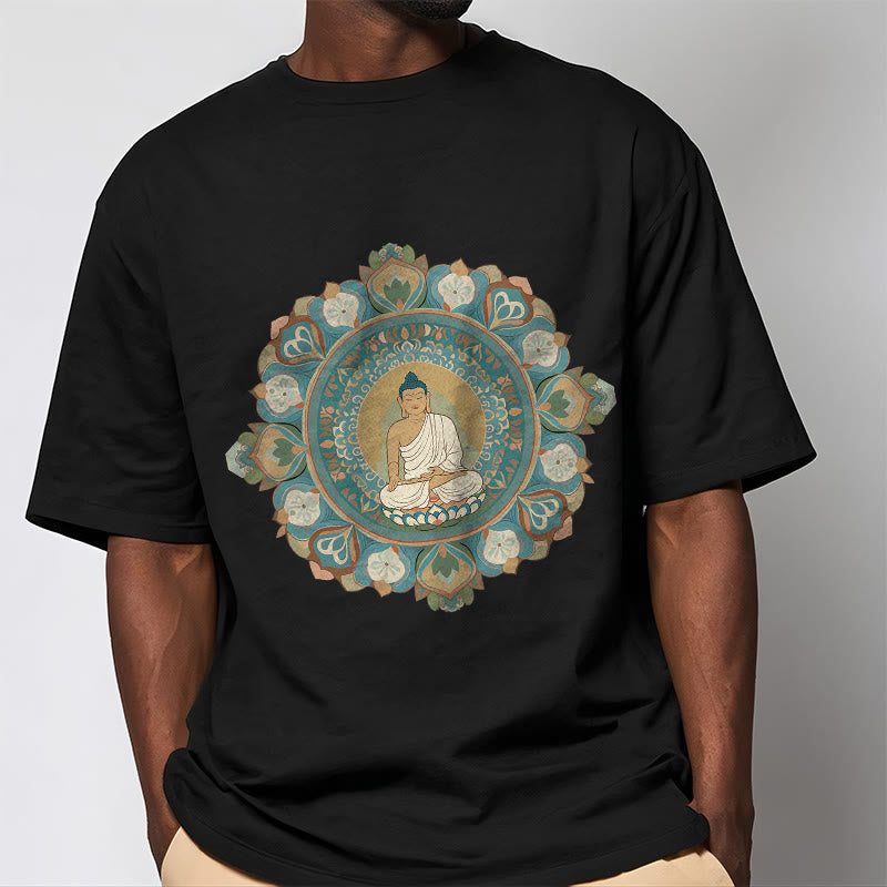 Buddha Stones曼荼羅花仏Tシャツ - image 7