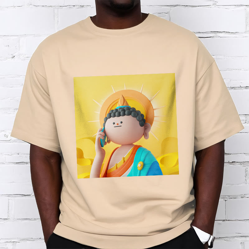 Buddha Stonesブッダが電話に出るTシャツ - image 9