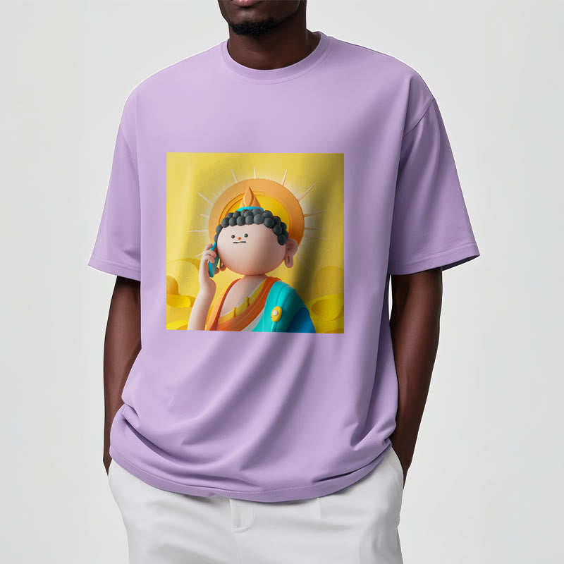 Buddha Stonesブッダが電話に出るTシャツ - image 17