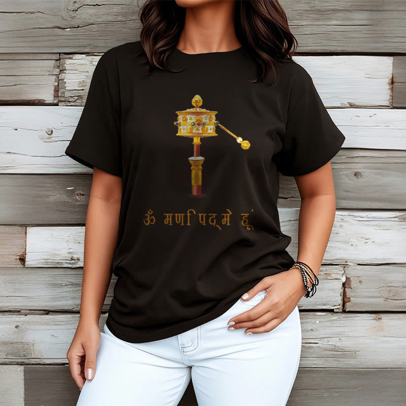 Buddha Stonesサンスクリット語 OM NAMAH SHIVAYA祈祷ホイールTシャツ Tシャツ - image 9
