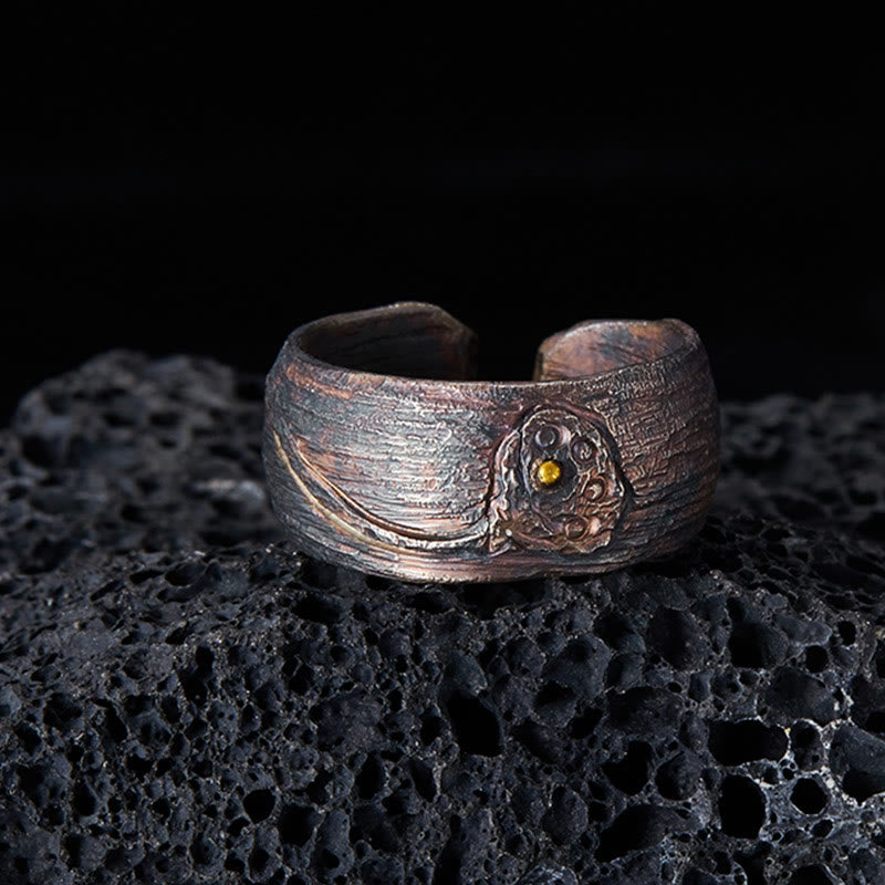 Buddha Stonesレトロ 999 スターリングシルバー 銅製 調節可能 プロテクションリング - image 1