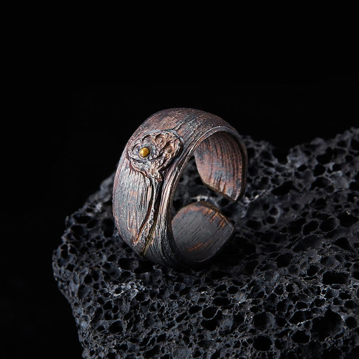 Buddha Stonesレトロ 999 スターリングシルバー 銅製 調節可能 プロテクションリング - 内周62.5~65mm - image 0