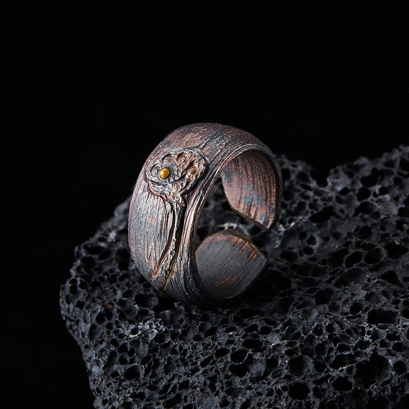 Buddha Stonesレトロ 999 スターリングシルバー 銅製 調節可能 プロテクションリング - 内周62.5~65mm - image 0