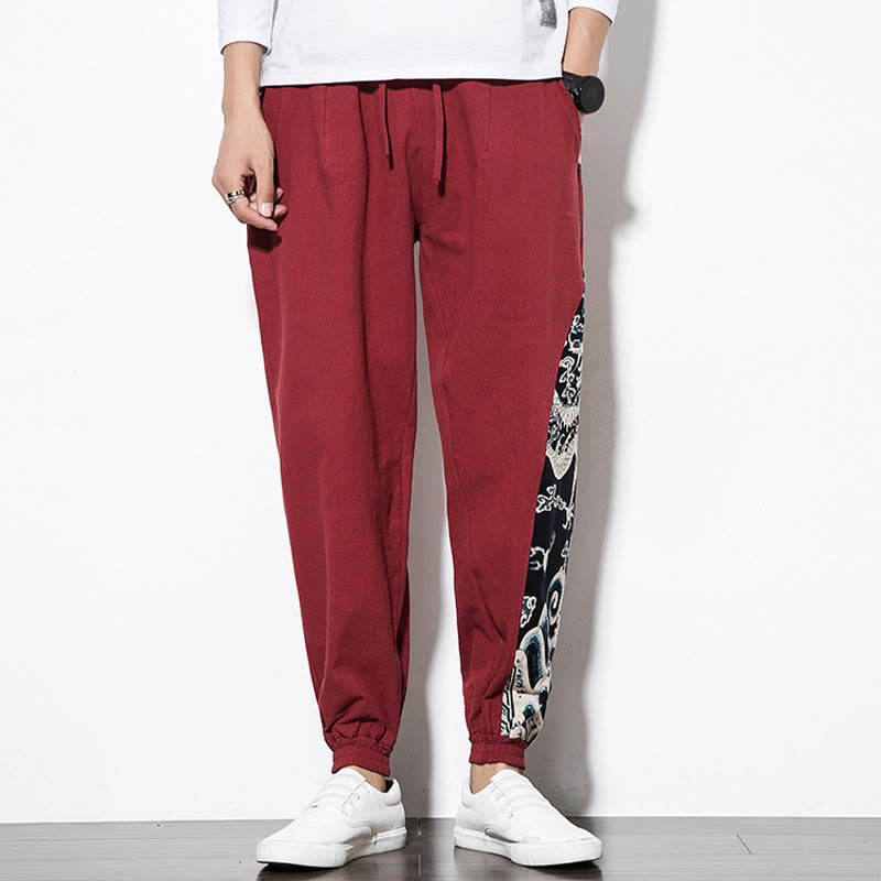 Buddha Stones夏 ドラゴンウェーブ コットン メンズ ポケット付きパンツ - image 23