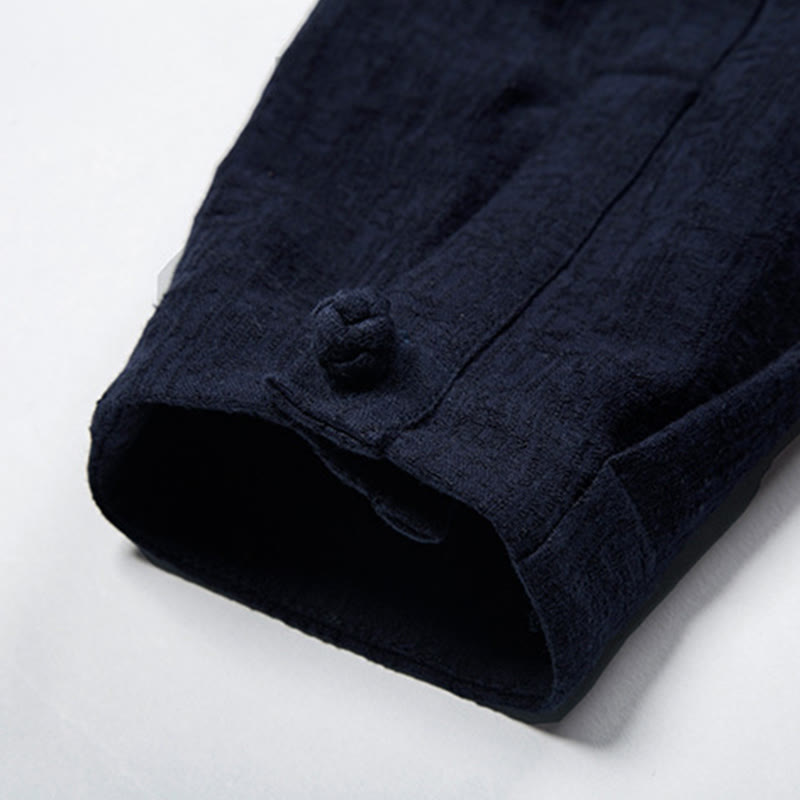 Buddha Stones無地中国唐装コットンリネンジャケットメンズ服 - image 17