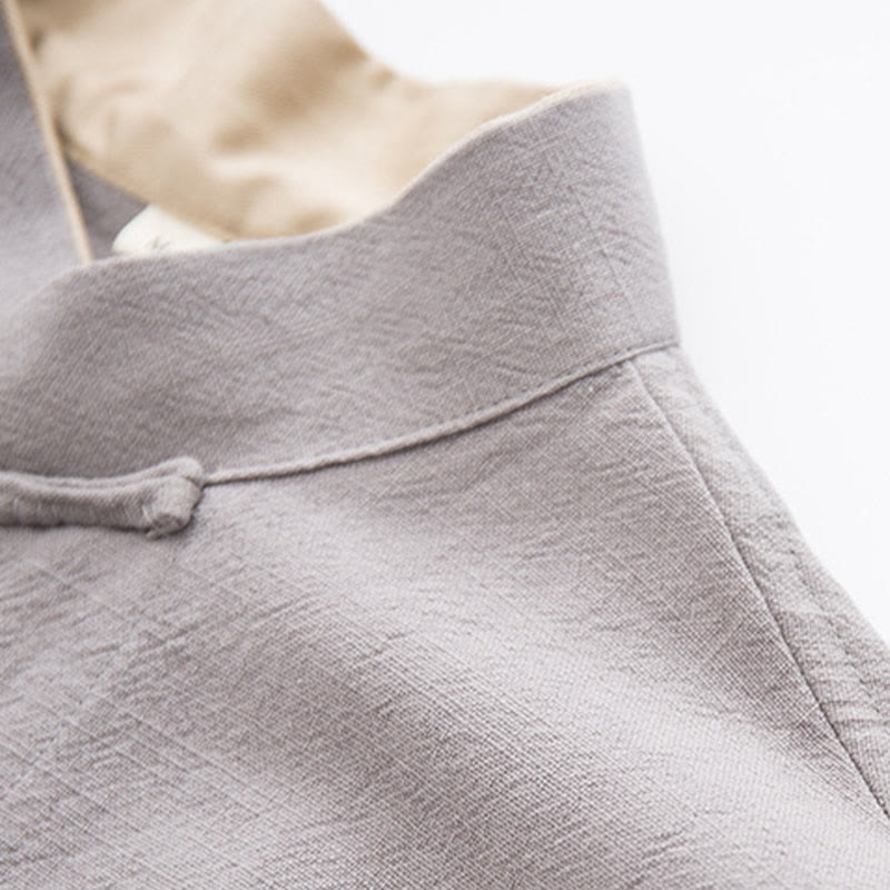 Buddha Stones唐蛙ボタン長袖シャツ コットンリネン メンズ服 - image 21