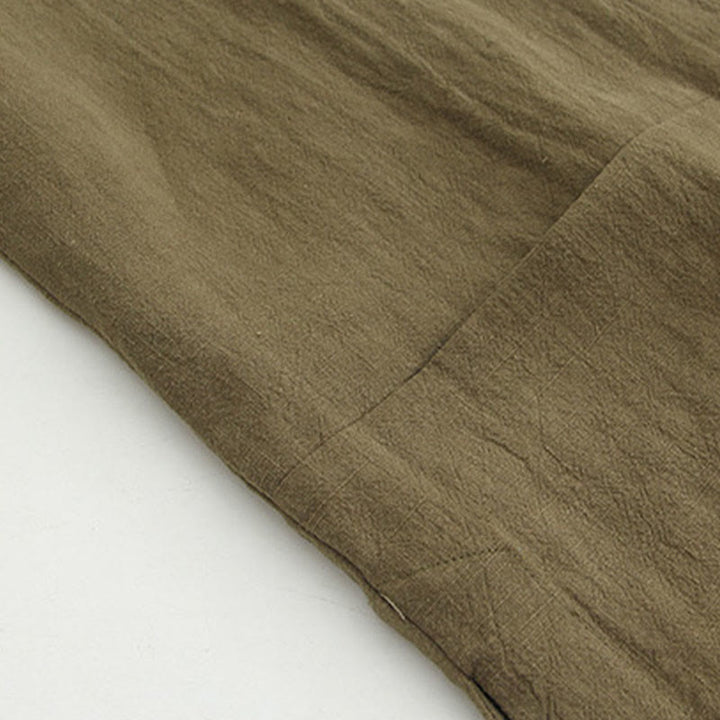 Buddha Stones唐蛙ボタン長袖シャツ コットンリネン メンズ服 - image 19