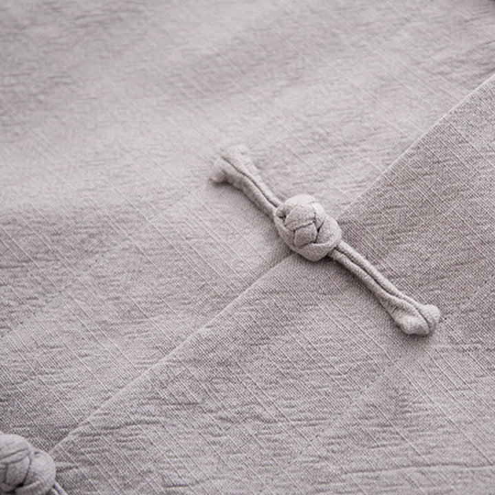 Buddha Stones唐蛙ボタン長袖シャツ コットンリネン メンズ服 - image 24