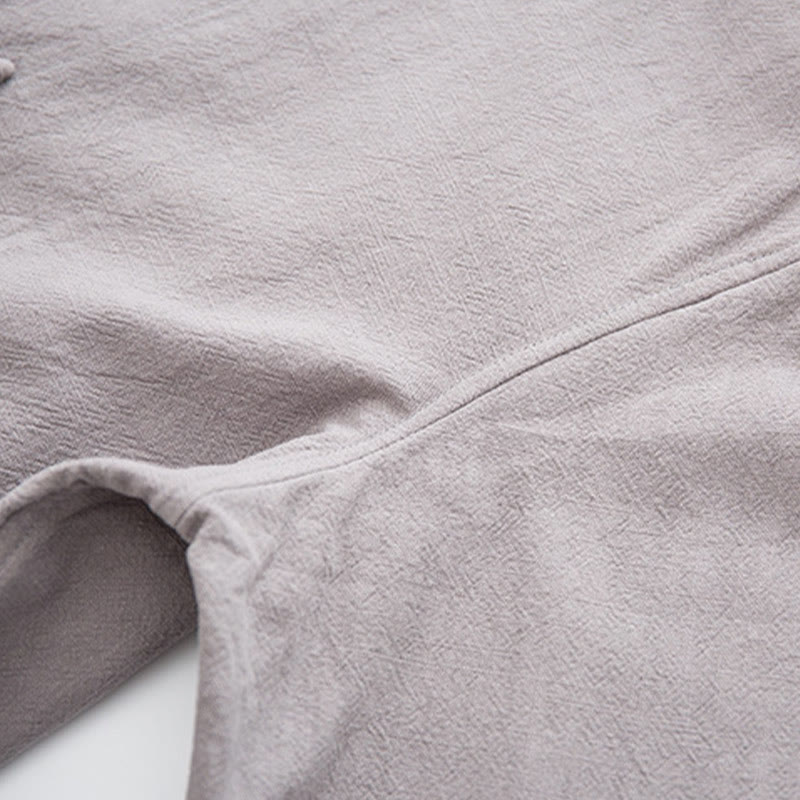 Buddha Stones唐蛙ボタン長袖シャツ コットンリネン メンズ服 - image 23