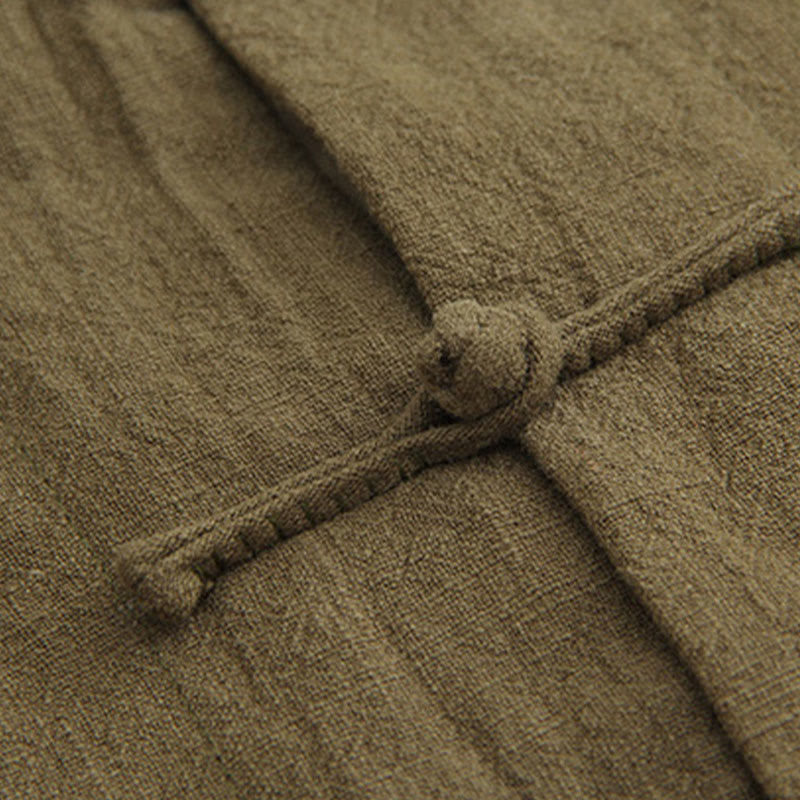 Buddha Stones唐蛙ボタン長袖シャツ コットンリネン メンズ服 - image 16