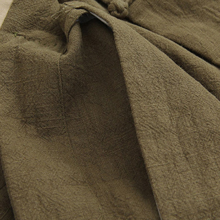 Buddha Stones唐蛙ボタン長袖シャツ コットンリネン メンズ服 - image 18