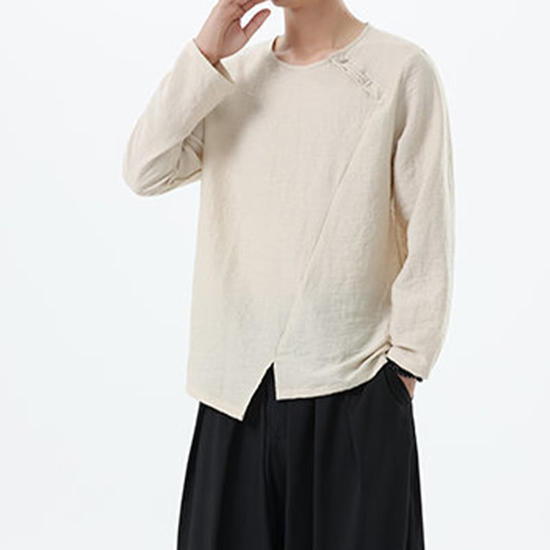 Buddha Stonesメンズ 長袖 ラウンドカラー コンフォート コットンリネン シャツ - image 19