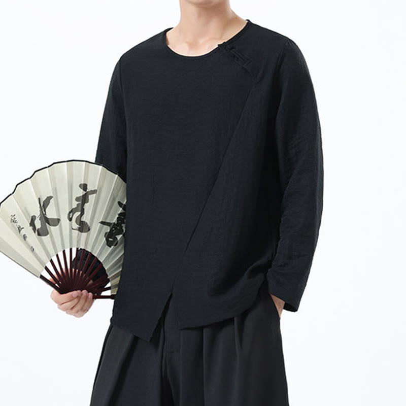 Buddha Stonesメンズ 長袖 ラウンドカラー コンフォート コットンリネン シャツ - image 31