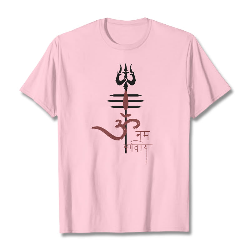 Buddha Stones OM NAMAH SHIVAYA トライデント コットン ティー Tシャツ - ライトピンク - 2XL - image 17