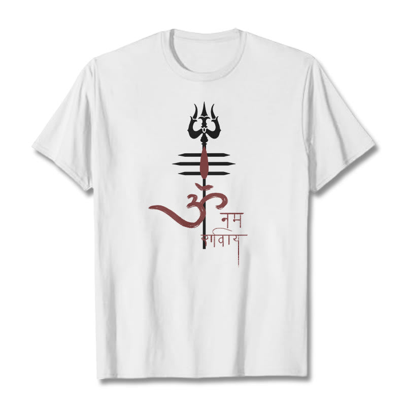 Buddha Stones OM NAMAH SHIVAYA トライデント コットン ティー Tシャツ - 白 - 2XL - image 14
