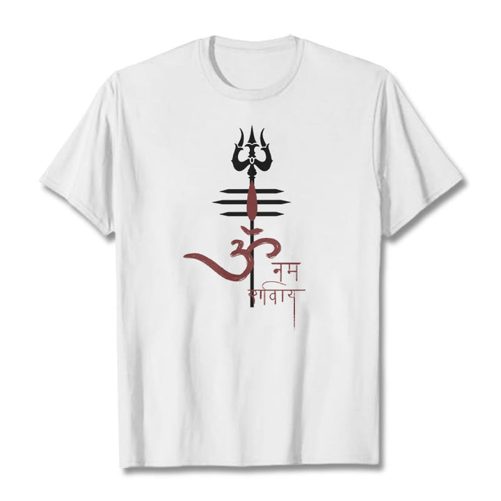 Buddha Stones OM NAMAH SHIVAYA トライデント コットン ティー Tシャツ - 白 - 2XL - image 14