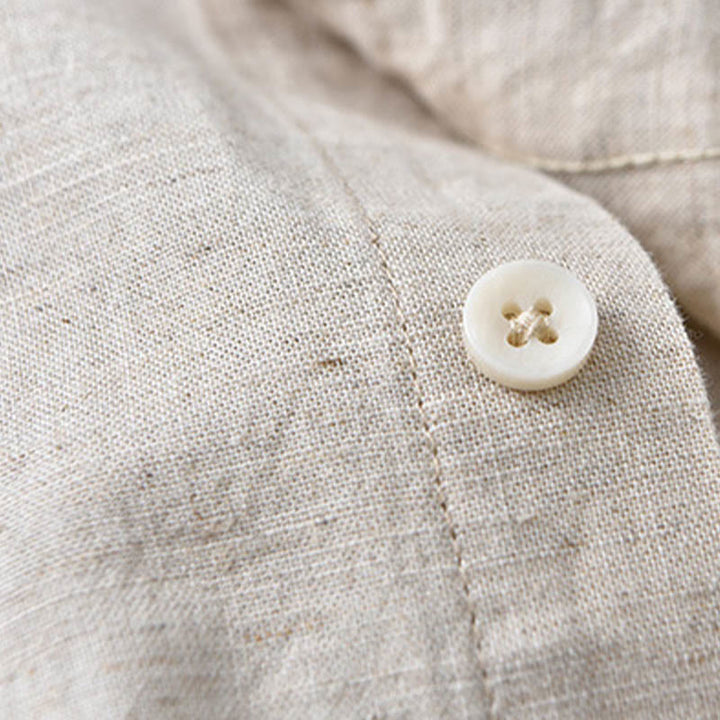 Buddha Stonesメンズ 長袖 ターンダウンカラー ポケット付き 純色 快適コットンシャツ - image 7