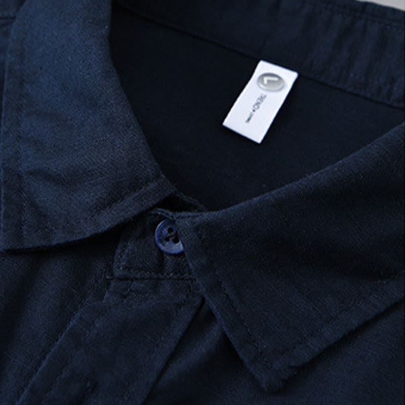 Buddha Stonesメンズ 長袖 ターンダウンカラー ポケット付き 純色 快適コットンシャツ - image 38