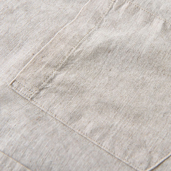 Buddha Stonesメンズ 長袖 ターンダウンカラー ポケット付き 純色 快適コットンシャツ - image 8