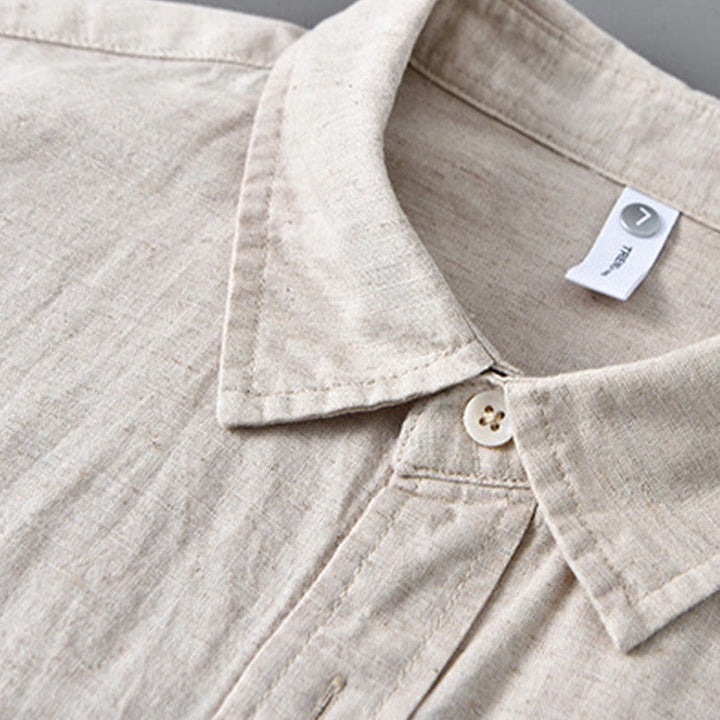 Buddha Stonesメンズ 長袖 ターンダウンカラー ポケット付き 純色 快適コットンシャツ - image 5