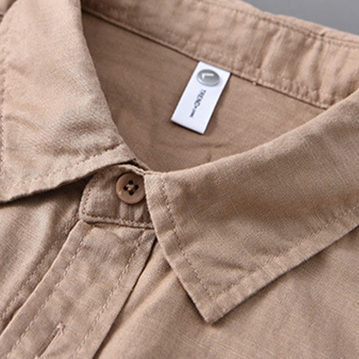 Buddha Stonesメンズ 長袖 ターンダウンカラー ポケット付き 純色 快適コットンシャツ - image 22