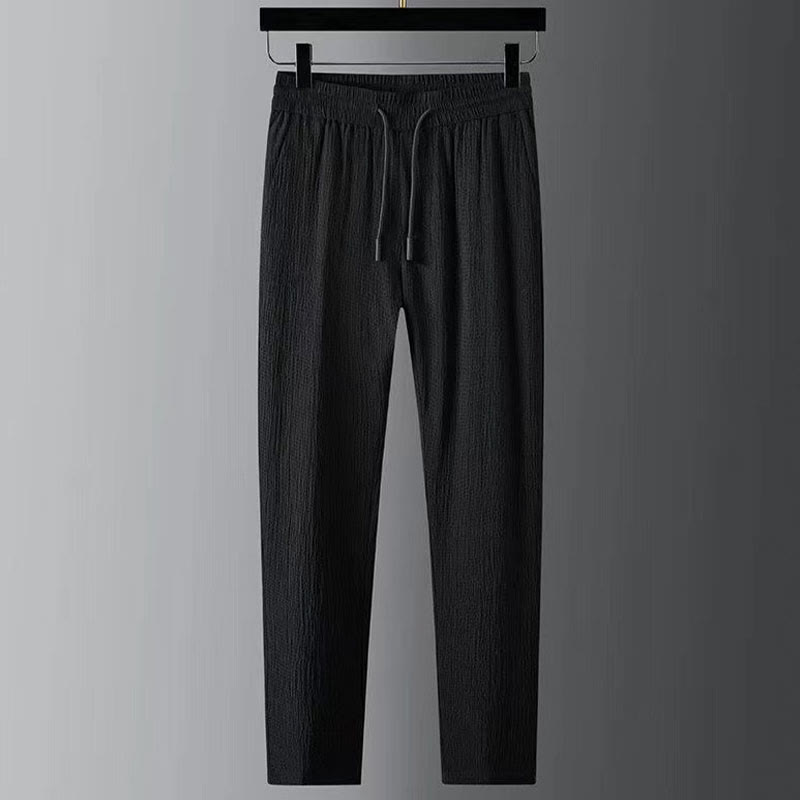 Buddha Stones純色長袖トップスパンツ服メンズセット - image 3