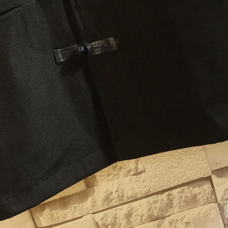 Buddha Stones刺繍龍鳳凰カジュアルフロッグボタンコットンメンズジャケットシャツ服 - image 7