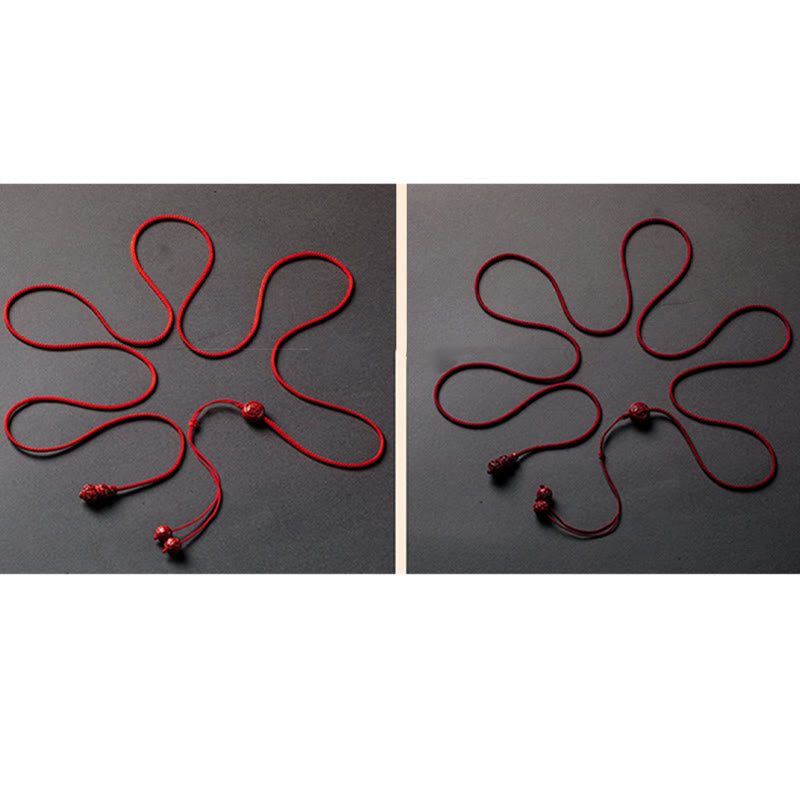 Buddha Stones天然辰砂 十二支 ひょうたん 穏やかな祝福 赤い紐 ベリーチェーン