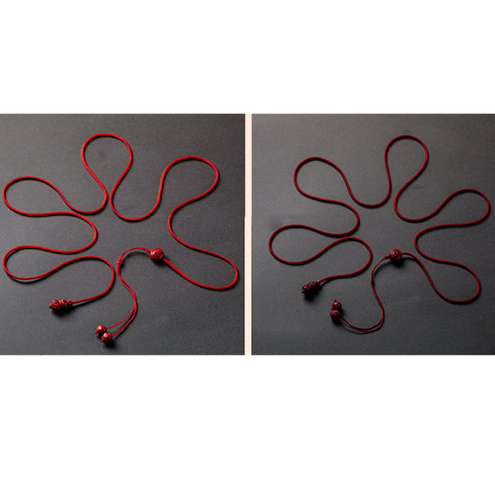 Buddha Stones天然辰砂 十二支 ひょうたん 穏やかな祝福 赤い紐 ベリーチェーン
