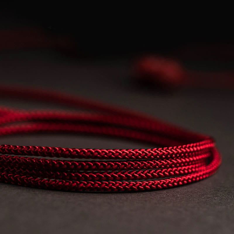 Buddha Stones天然辰砂 十二支 ひょうたん 穏やかな祝福 赤い紐 ベリーチェーン