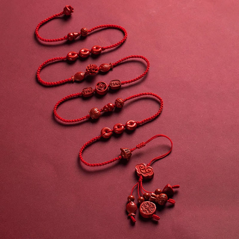 Buddha Stones天然辰砂 穏やかな祝福 赤い紐 ベリーチェーン