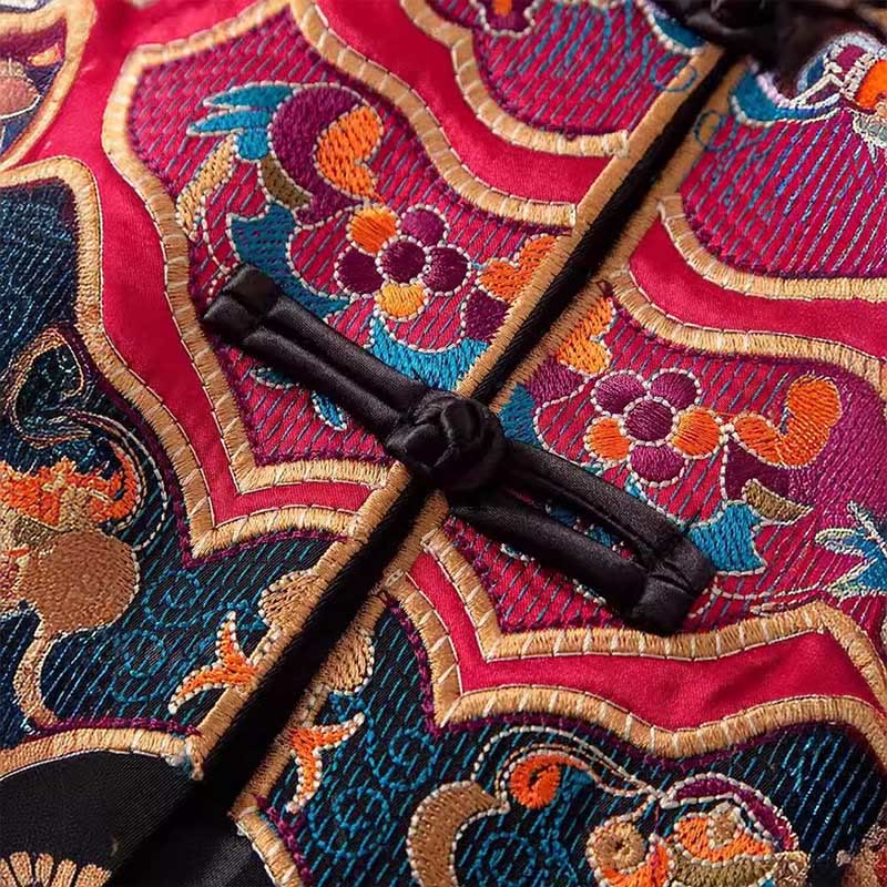 Buddha Stonesヴィンテージ刺繍カラフルな雲花柄ベスト - image 6