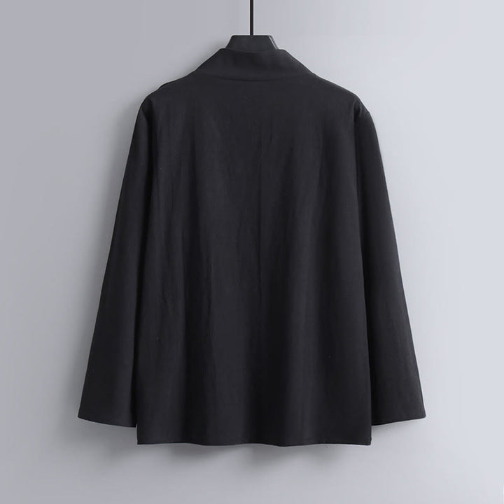 Buddha Stonesクロスカラークロップド丈ブルマーコットン唐装漢服トップスパンツ衣類メンズセット - image 11