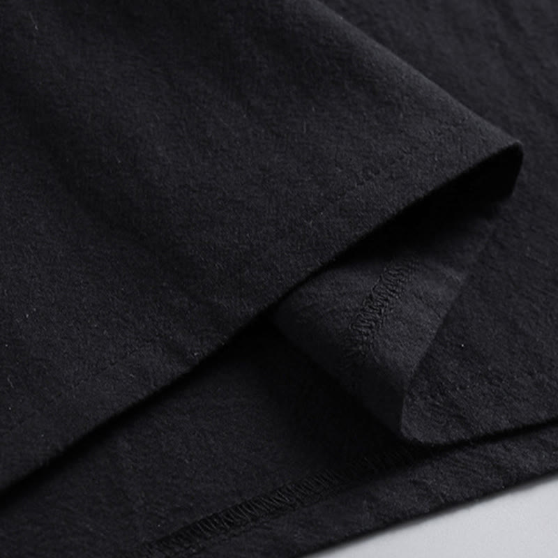 Buddha Stonesクロスカラークロップド丈ブルマーコットン唐装漢服トップスパンツ衣類メンズセット - image 14