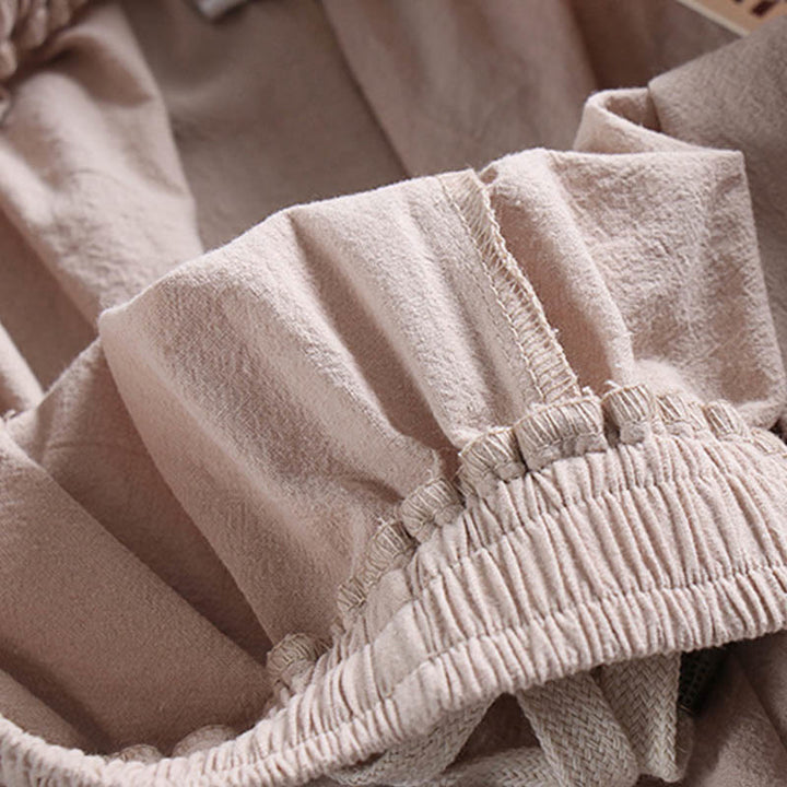 Buddha Stonesクロスカラークロップド丈ブルマーコットン唐装漢服トップスパンツ衣類メンズセット - image 6