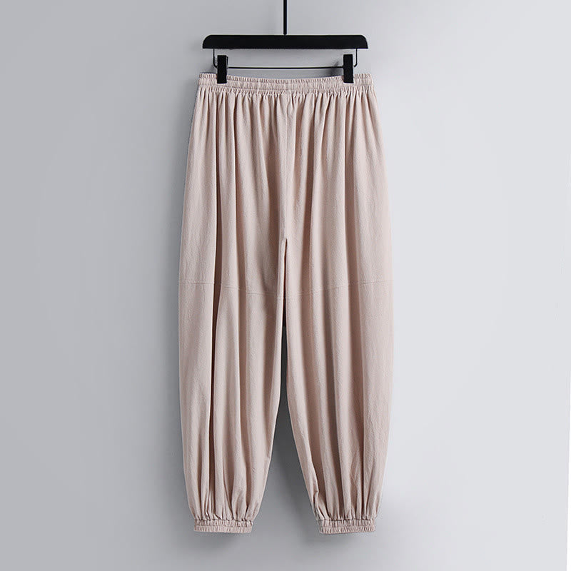 Buddha Stonesクロスカラークロップド丈ブルマーコットン唐装漢服トップスパンツ衣類メンズセット - image 3