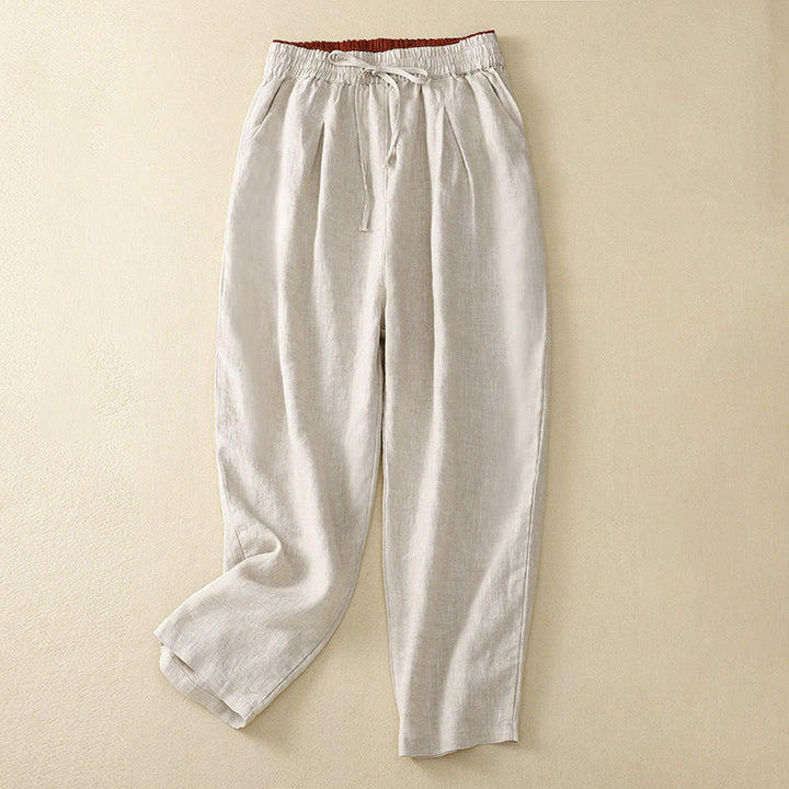 Buddha Stonesヴィンテージ ハイウエスト レースアップ コットンリネン ハーレムパンツ ポケット付き - リネン - US8-10,UK/AU12-14,EU40-42 (2XL) - image 25