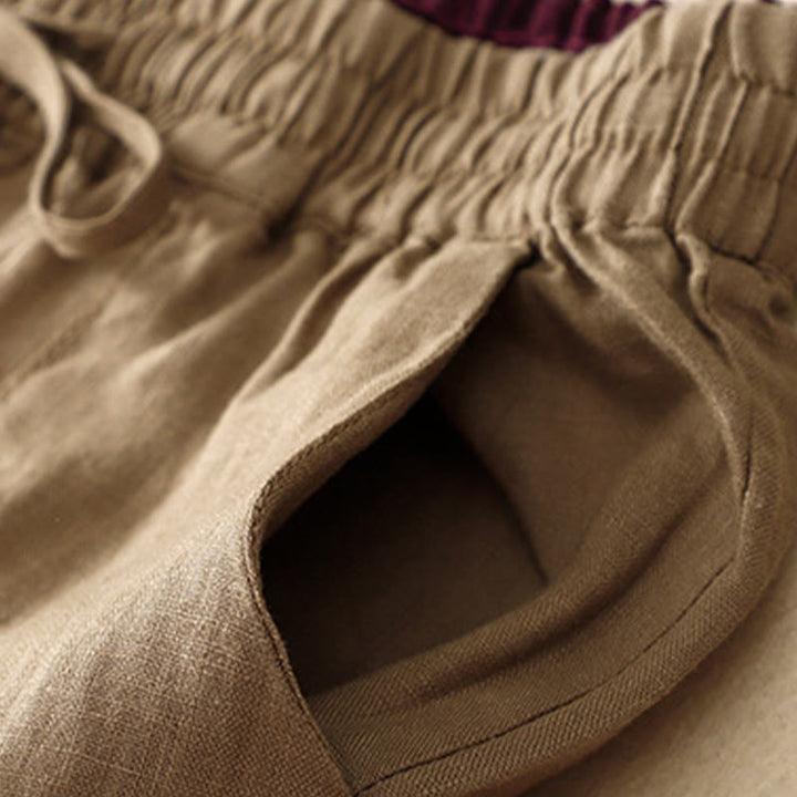 Buddha Stonesヴィンテージ ハイウエスト レースアップ コットンリネン ハーレムパンツ ポケット付き - image 2