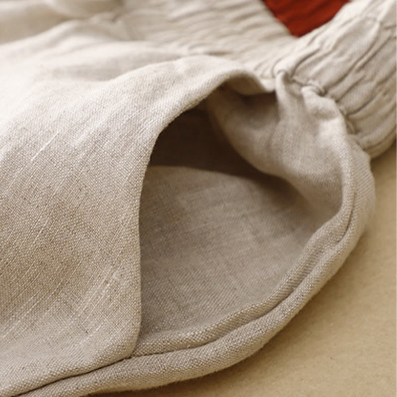 Buddha Stonesヴィンテージ ハイウエスト レースアップ コットンリネン ハーレムパンツ ポケット付き - image 29