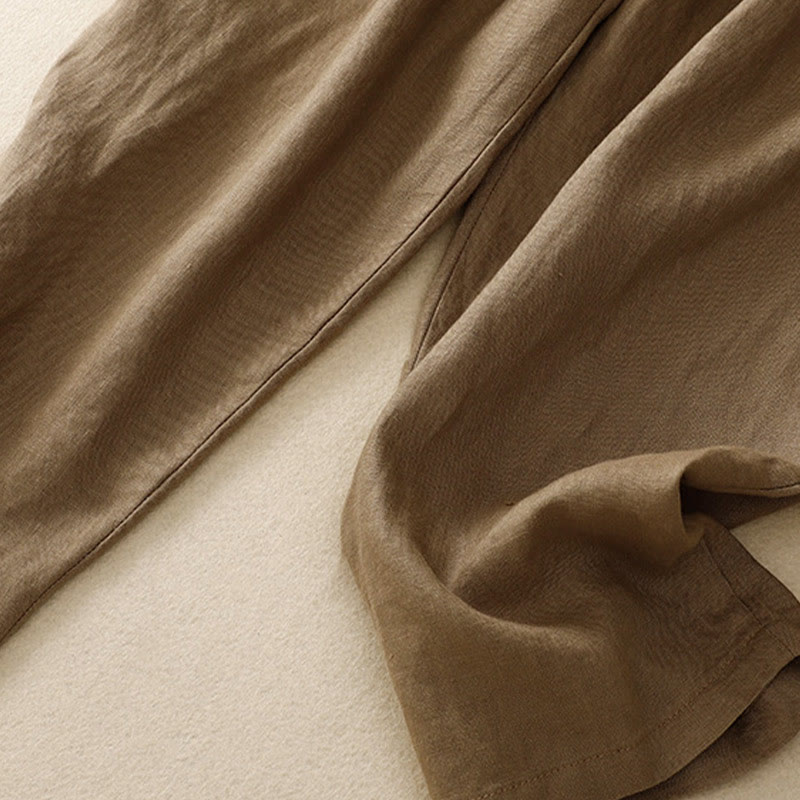 Buddha Stonesヴィンテージ ハイウエスト レースアップ コットンリネン ハーレムパンツ ポケット付き - image 6