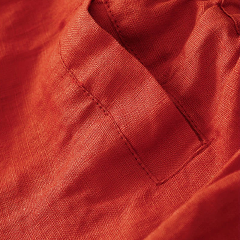 Buddha Stonesヴィンテージ ハイウエスト レースアップ コットンリネン ハーレムパンツ ポケット付き - image 10