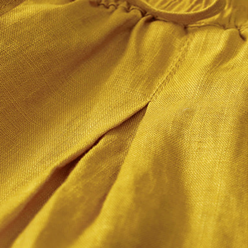 Buddha Stonesヴィンテージ ハイウエスト レースアップ コットンリネン ハーレムパンツ ポケット付き - image 17