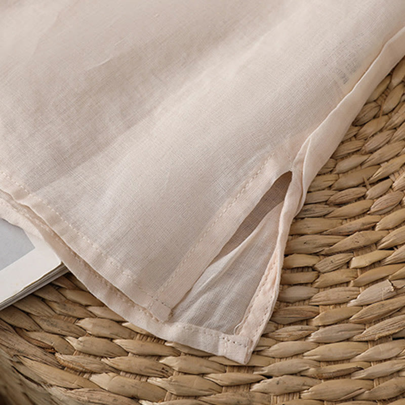 Buddha Stonesエスニック刺繍クルーネックコットンリネンプルオーバー - image 32