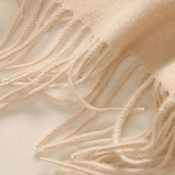 Buddha Stonesウールショール ホワイトフラワー刺繍タッセル 冬用 心地よい旅行用スカーフラップ