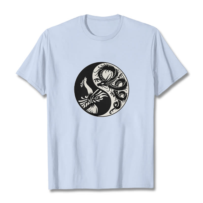 Buddha Stonesフェニックス陰陽コットンTシャツ - ライトシアン - 2XL - image 12
